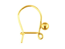 Load image into Gallery viewer, 9ct Yellow Gold Plain Safety Earring Hook Wires with Bead - Yellow Gold 1 x Pair
