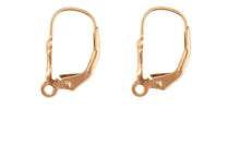 Load image into Gallery viewer, 9ct Rose Gold Continental Earring Safety Wire Lever Back Earring hooks 1 x Pair
