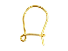 Load image into Gallery viewer, 18ct Yellow Gold Plain Safety Ear Hook Wires for Earrings - Yellow Gold 1 x Pair
