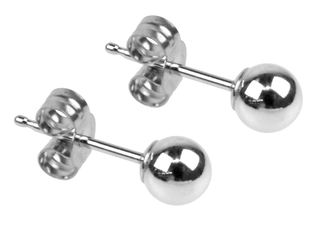 Silver Stud Earrings Round Ball Stud Earrings 4mm, 5mm, 6mm Sterling Silver Stud