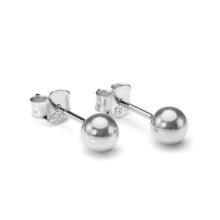 Load image into Gallery viewer, Silver Stud Earrings Round Ball Stud Earrings 4mm, 5mm, 6mm Sterling Silver Stud
