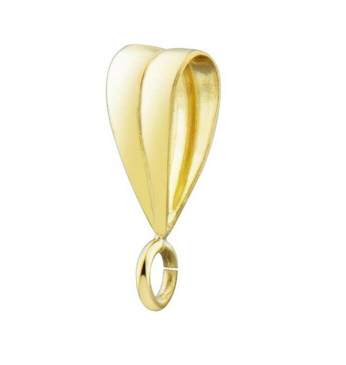 9ct Gold Pendant Bale Grooved Yellow Gold Easy Use Groove Pendant Bail Open Loop