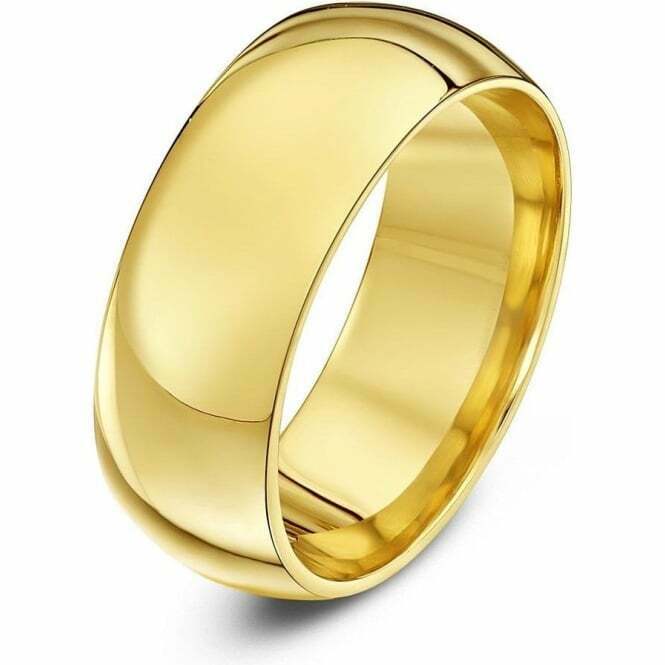 Gold Wedding Ring Solid 9ct Yellow Gold BIG Size EXTRA LARGE 8mm Wide ALL SIZES