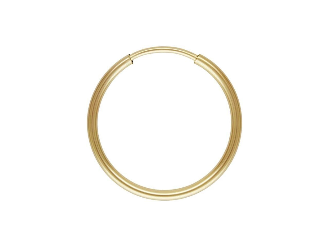 16mm Gold Hoop Earrings 14ct Gold Bonded Hoop Earrings 14ct Gold x SINGLE